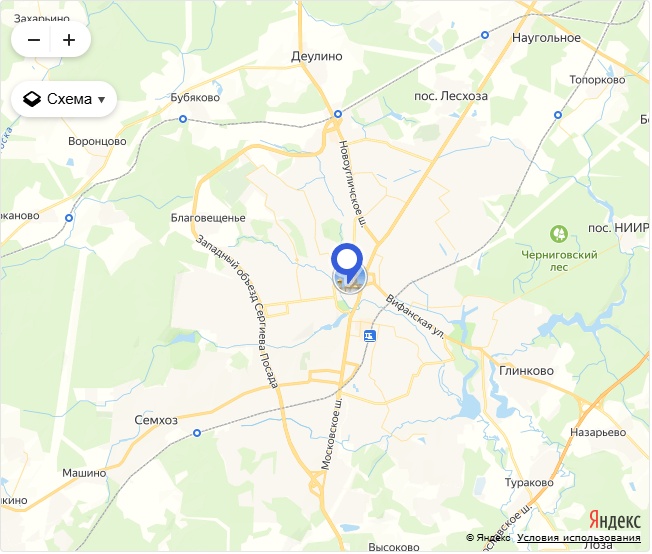 Карта Сергиева Посада
